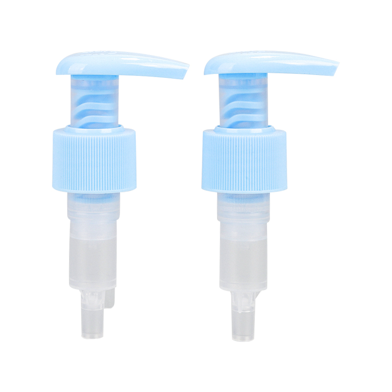 Garrafa de plástico transparente azul com bomba Garrafa de plástico transparente azul com bomba